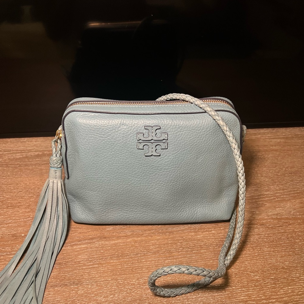 Tory Burch Sky Blue Crossbody Bag with Tassel